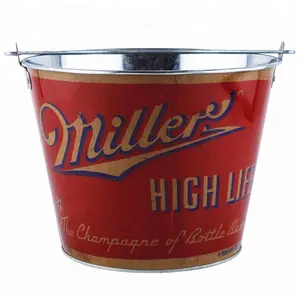 Thuis Metalen Bieremmer 5qt Ijsemmer Party Tub Ijshouder Cmyk Print Gegalvaniseerde Emmer