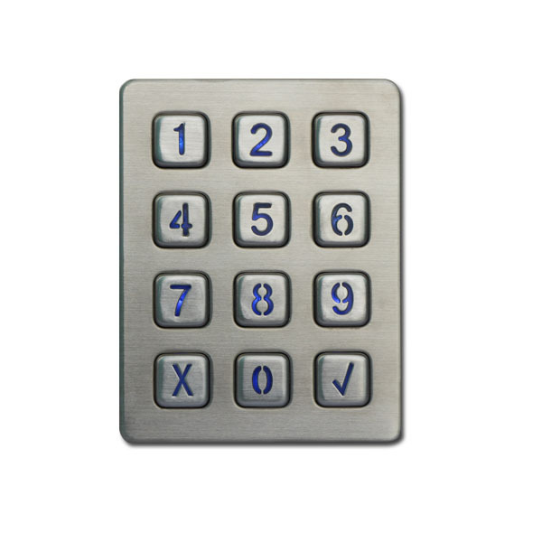 Custom 3X4 Waterproof Backlit Standalone Access Control Keypad Rugged Usb Metal Numeric Keypad
