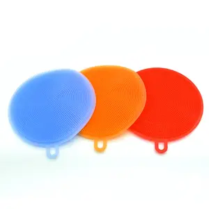 Wash Sponge Silicone Scrubber Dishwashing Cleaning Brush Washable Dish Sponge