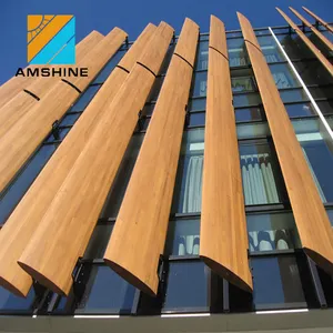 Amshine Kisi Aluminium Vertikal Desain Serat Kayu