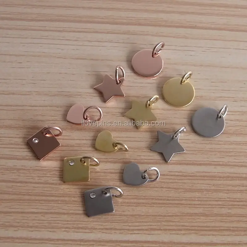 Cuore/stella/rotondo/quadrato in ottone produttore di gioielli appendere tag