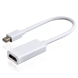 迷你DP至HDMI适配器编织屏蔽迷你显示端口DP HDMI电缆转换器，适用于苹果MacBook Pro Air笔记本