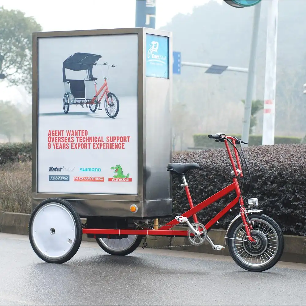 ESTER Elektrische Drie Side LED Billboard Reclame Trike met Kenda band, Tektro en andere beroemde merk onderdelen