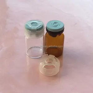 sterile serum ampoule 5ML glass vials with blue butyl rubber stopper and plastic cap,hyaluronic ampoule injection