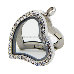 Bellissimo ciondolo collana medaglioni <span class=keywords><strong>foto</strong></span>/<span class=keywords><strong>foto</strong></span> a forma <span class=keywords><strong>di</strong></span> cuore con cristalli inseriti - Product Image 5