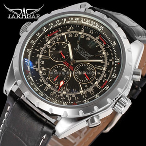 Jaragar-relojes automáticos para hombre, marca de lujo, orologio uomo, Estilo <span class=keywords><strong>vintage</strong></span>, descuento, de cuero genuino, OEM - Product Image 2