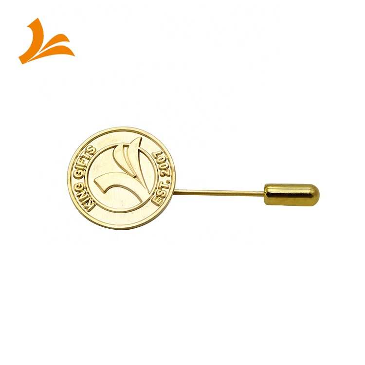 Benutzer definierte Muster Messing gestempelt Vergoldung Flag Stick Pins mit Bullet Clutch für Craft