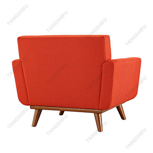 Mobili per la casa Elegante Imbottita poltrona moderna in Atomic Red piedi comodi - Product Image 5