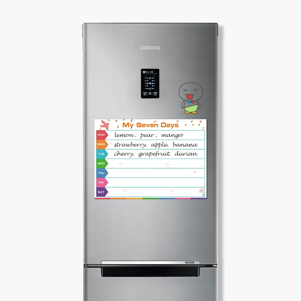 자기 건조 지우기 보드 주간 식사 플래너 11X17 다이어트 차트 식사 계획 달력 냉장고