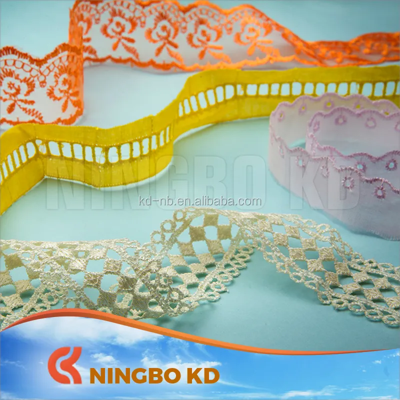 Großhandel hochwertige dekorative Stickerei Hochzeit Trim Ribbon Lace zum Verkauf