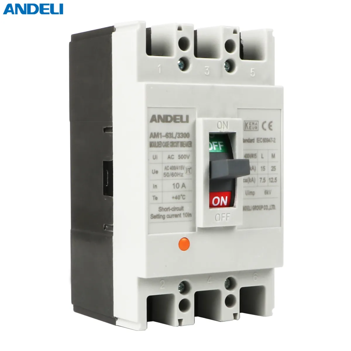 ANDELI 6A 10A 16A 20A 25A 32A 40A 50A 63A AM1-63L/3300 3P düşük fiyat güvenliği endüstriyel cbi ac tip MCCB devre kesici