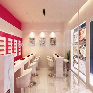 Blanco 2 asientos MESA DE MANICURA muebles de salón de <span class=keywords><strong>uñas</strong></span>, mesa de <span class=keywords><strong>uñas</strong></span> con superficie sólida de acrílico top - Product Image 2