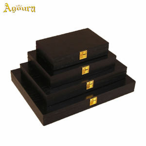 Cerradura de metal de lujo, caja de concha de madera, 23x14x5cm - Product Image 6