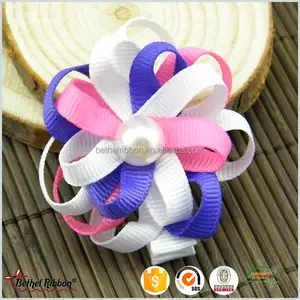 Top quality antique big hair bow with ribbon sculpture clip