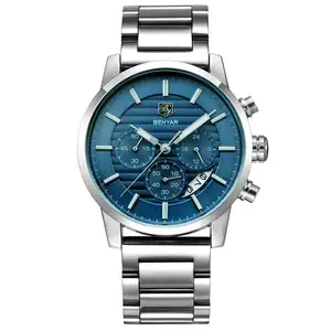 Top Luxe Zes Hand Horloges Quartz Mannelijke Kalender Klok Roestvrij Staal Waterdicht Benyar 5104 Chronograaf Mannen Horloges Mannen