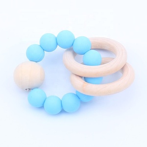 D'allaitement bébé Bracelets En Bois Anneau De Dentition En Silicone Perles De Dentition Bois Hochets Jouets Bébé - Product Image 2