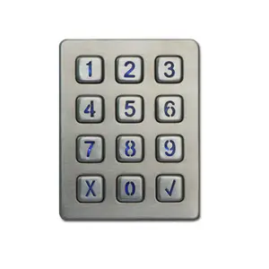 3x4 12 keys IP65 Industrial keypad/security Rugged Metal keypad/Access Control backlight keypad