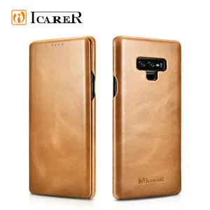 Hot Selling Top Quality Genuine Leather Flip Mobile Phone Cover Case For Samsung Case For Galaxy Note 9