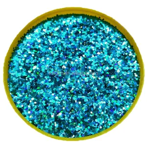 Poudre holographique bleue à paillettes pour cuir et chaussures, produit de qualité supérieure, prix direct usine