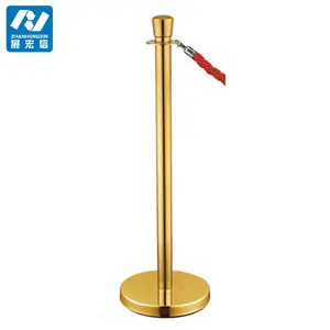 Classic Ball Top Metal Gold Queue Stanchion Posts Barricade