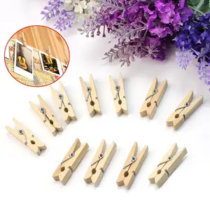 DIY Craft Printed color Wooden Clothes Clips for Children