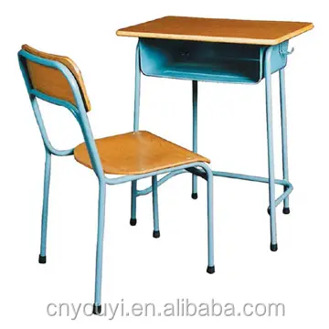 गर्म लकड़ी के स्कूल के फर्नीचर अध्ययन द्वारा एकल कक्षा डेस्क और कुर्सी आकार 60*45*80cm