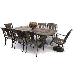 Meubles de patio en aluminium, chaise de 8 places, avec jeu de Table, pour jardin et Restaurant