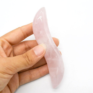 S Shaped Rose Quarz <span class=keywords><strong>Gua</strong></span> <span class=keywords><strong>sha</strong></span> Schaber Gesichts <span class=keywords><strong>Massage</strong></span> Zauberstäbe - Product Image 4