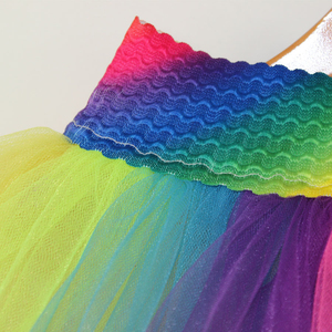 Falda tutú de satén para niñas, colores del arco iris - Product Image 5