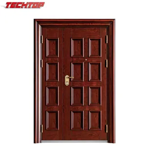 Low price Interior teak wood main door models wooden door frames designs and solid wood door