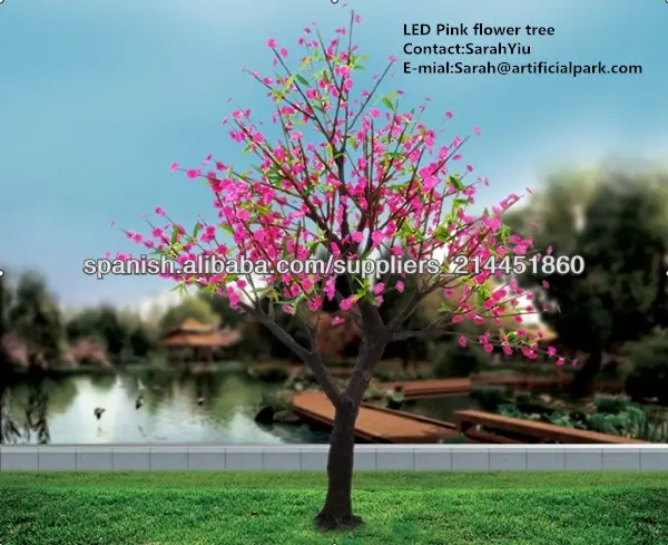 árboles de flor de cerezo rosa artificial del LED