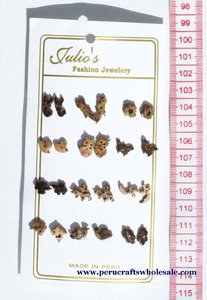 ต่างหูรูปมะพร้าวสีน้ำตาลแกะสลักจาก Peru เครื่องประดับเครื่องแต่งกายแฟชั่นทำจากโลหะผสมสำหรับเป็นของขวัญ - Product Image 2