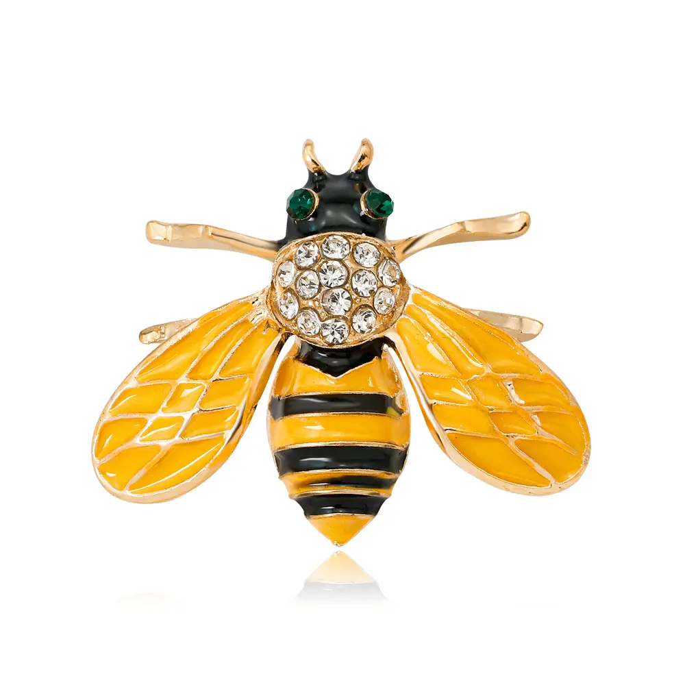 Elegant gold bumble bee brooch pin for suit clothes