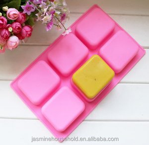 Moules en <span class=keywords><strong>silicone</strong></span> sans BPA, durables, faits à la main, à 6 trous, coins arrondis, forme carrée, <span class=keywords><strong>pour</strong></span> savon et <span class=keywords><strong>béton</strong></span> - Product Image 2