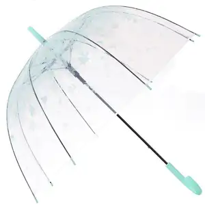 Уникальный дизайн, пластиковый модный прозрачный зонт цветной прозрачный из ПВХ/POE/EVA, оптовая продажа