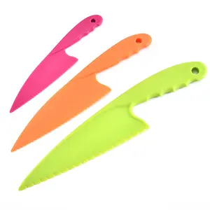 wholesale 3pcs plastic dessert bread knife Birthday cake knife set