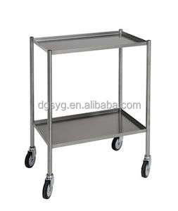 Chariot de traitement en acier inoxydable, 2 <span class=keywords><strong>étagère</strong></span>s, 60x40 <span class=keywords><strong>cm</strong></span>, livraison gratuite - Product Image 1