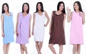 Rắn màu sợi nhỏ thông minh Mặc Áo Choàng Tắm Dệt Kim Spa kén khăn với armholes - Product Image 2