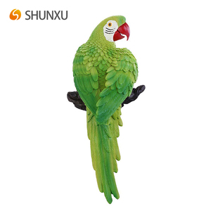 Sống Động Tinh Xảo Chi Tiết Nhựa Động Vật Điêu Khắc Vườn Thú Hiện Đại Trang Trí Trang Trí Vẹt Hình Tượng Tượng Xanh - Product Image 4
