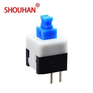 Hot sale 2 pin mini on off self latching 8X8 push button switch PS22E06