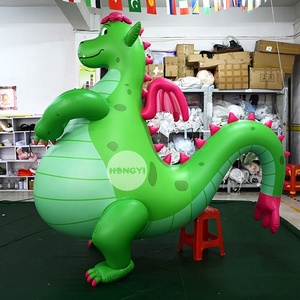 विशाल हरी बड़ा पेट और लंबी पूंछ चलने Inflatable डायनासोर - Product Image 4