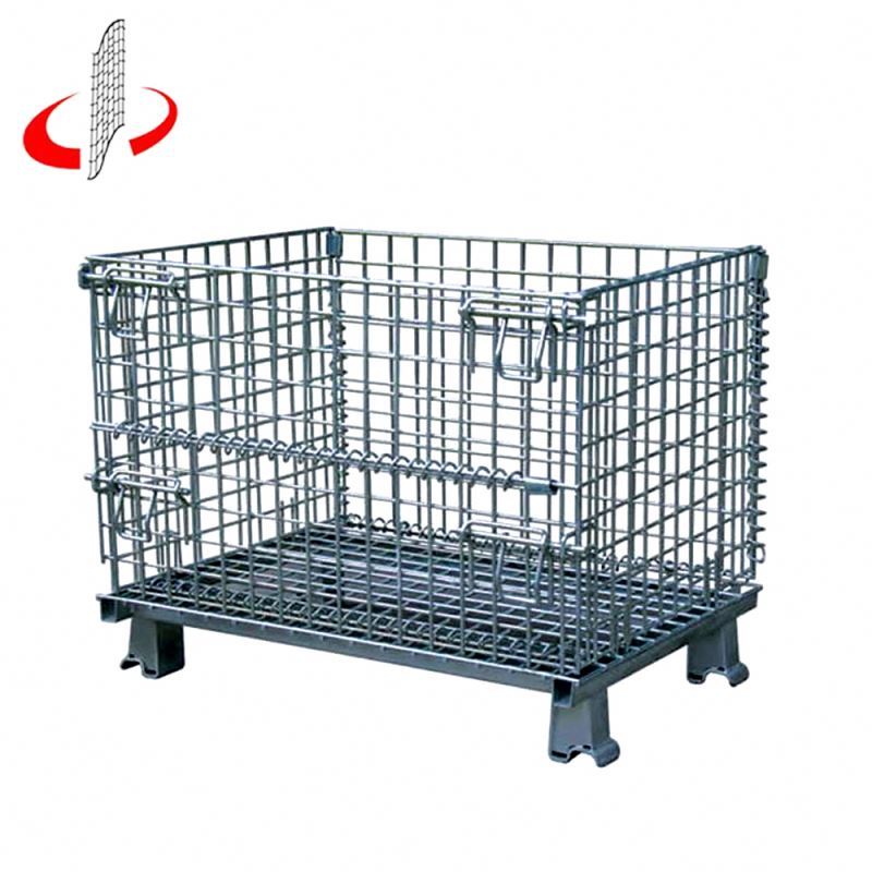 Custom Cage Empilable Industrielle Entrepôt Récipient En Métal Tressé