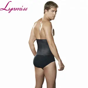 Latex compression vedette 3 hooks body shaper corset custom made waist trainer for men