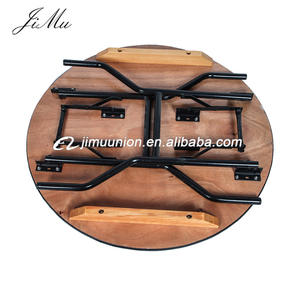 Großhandel Hotel Feuerfestes Sperrholz Runde Bankett Klapp beine Tische - Product Image 4