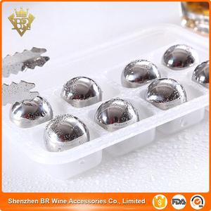 Popular bola de hielo cubo de acero inoxidable piedras del <span class=keywords><strong>whisky</strong></span> con bolsa de almacenamiento de terciopelo - Product Image 1