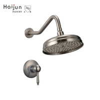 Ensemble de robinets de douche noirs, pomme de douche complète, Kit de garniture de douche à fonction unique, robinet de douche en Nickel brossé avec Valve