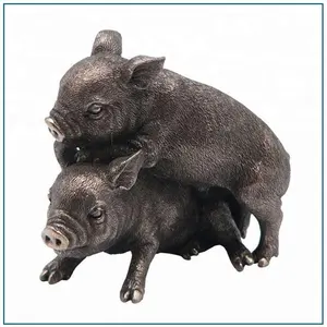 Garden Decoration Cast Metal Bronze Animal Statue Life Size Brass Bronze Pig Statue Sculpture For Sale