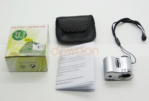 Mini 60x <span class=keywords><strong>Microscope</strong></span> de Poche 3 LED UV Bijoutier Loupe Loupe Réglable Détection De Devises - Product Image 6