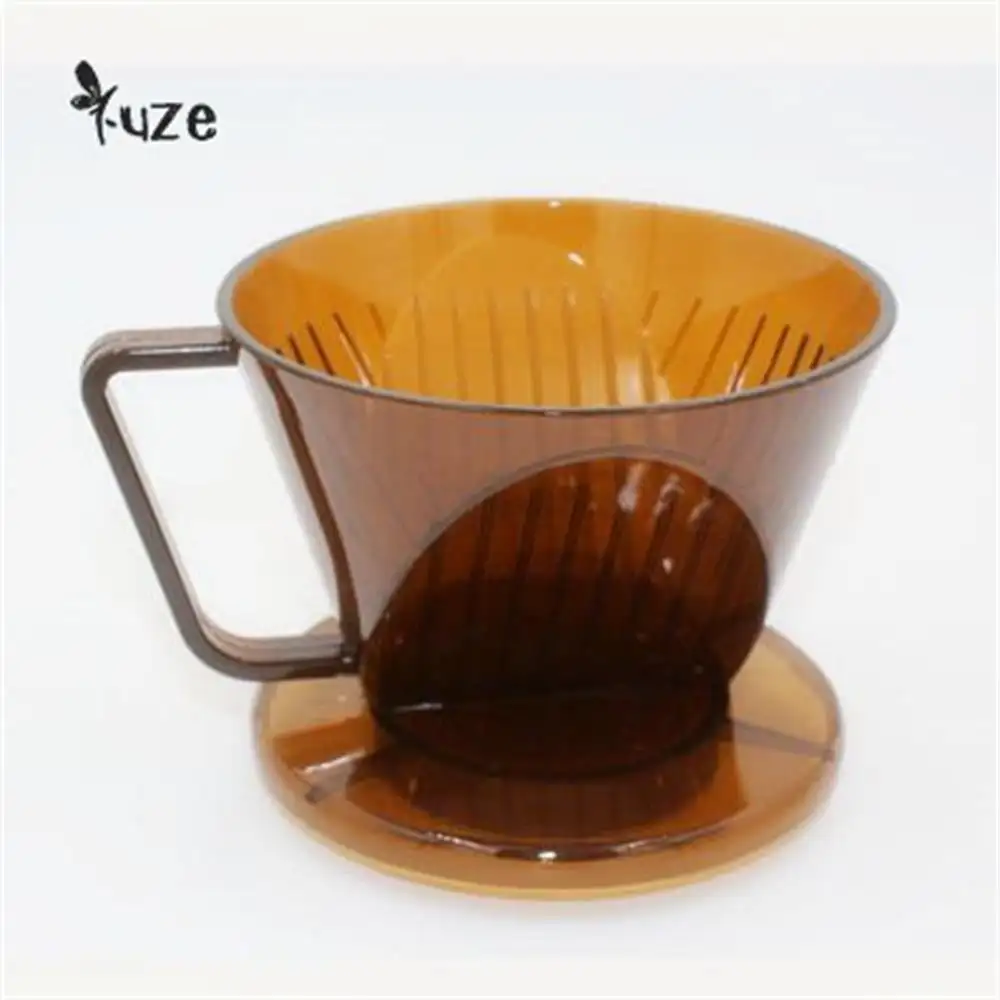 コーヒーフィルター茶色4穴プラスチックドリッパー再利用可能