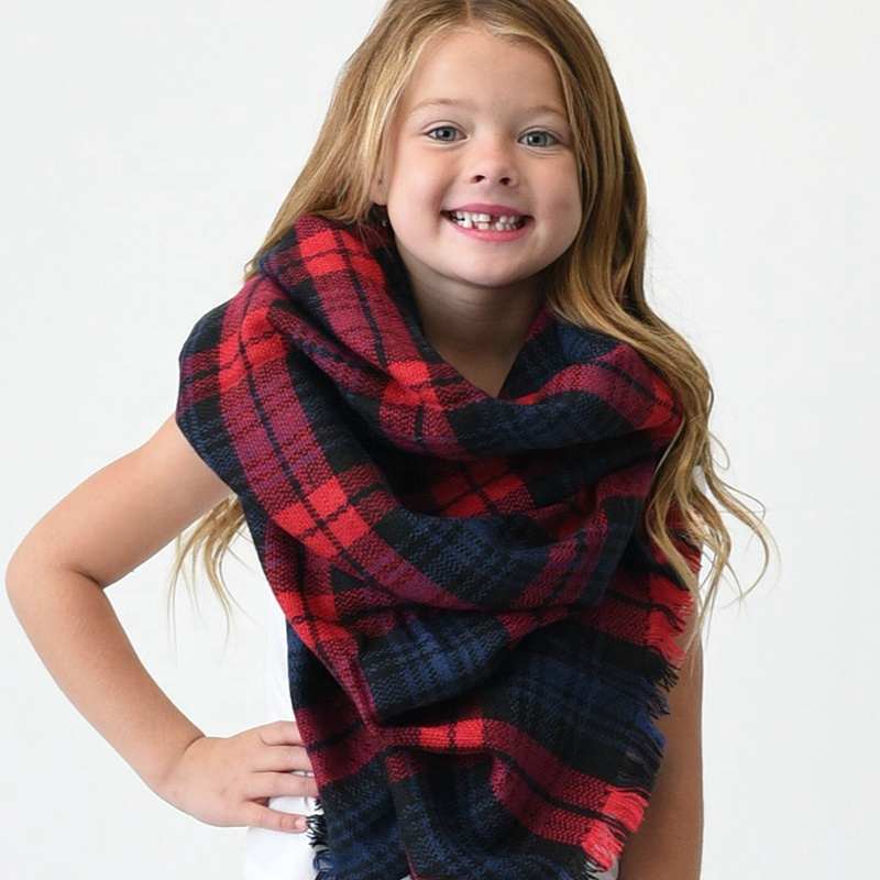 Gran oferta, 16 colores disponibles, gran tamaño, chal de invierno tartán para niños, manta cuadrada, bufanda a cuadros para niños